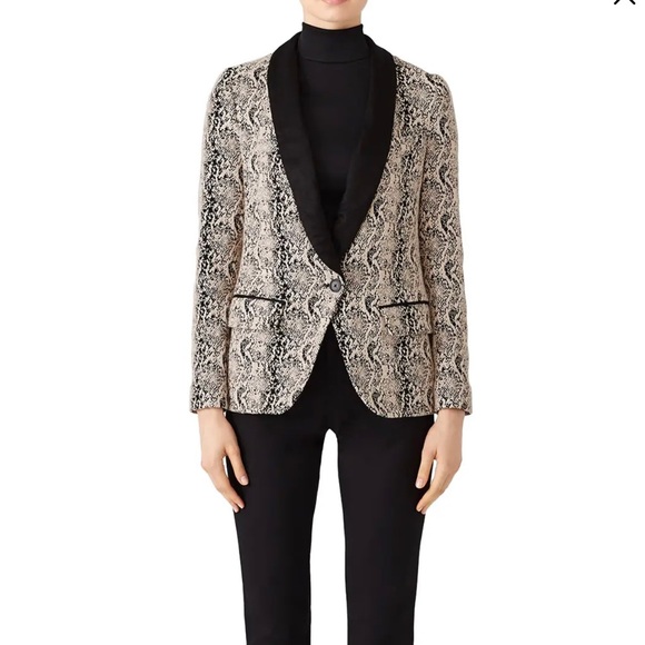 Free People Modern Fem Blazer in black and tan pattern- XS - Picture 5 of 10
